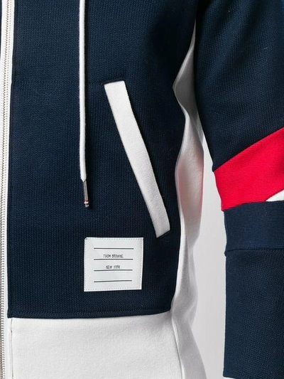 Shop Thom Browne Articulated Chunky Jersey Hoodie - Blue