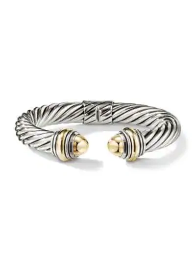 Shop David Yurman Women's Cable Classics Bracelet With Gemstone & 14k Yellow Gold/10mm In Gold Dome