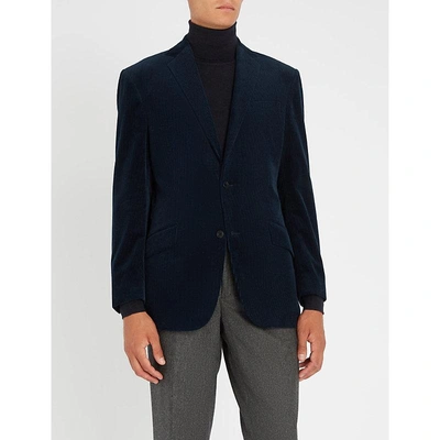 Shop Richard James Regular-fit Cotton Corduroy Jacket In Midnight