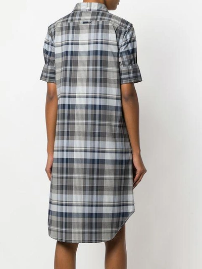 Shop Thom Browne A-line Cotton Shirtdress - Grey