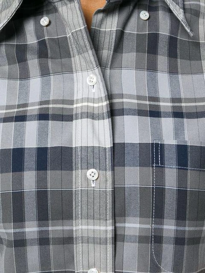Shop Thom Browne A-line Cotton Shirtdress - Grey