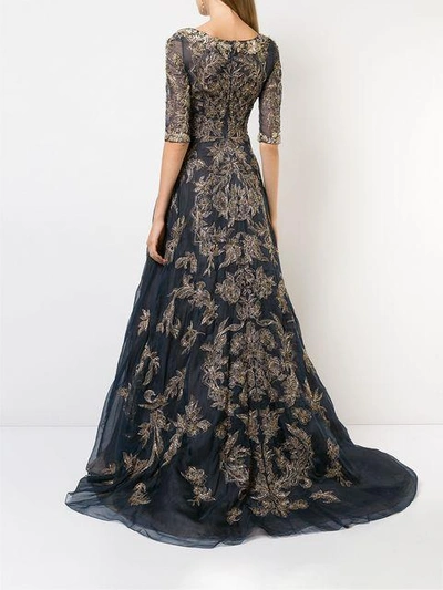 Shop Marchesa Embellished Ball Gown - Blue