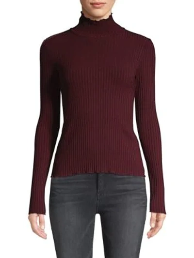 Shop 3x1 Ribbed Turtleneck In Currant