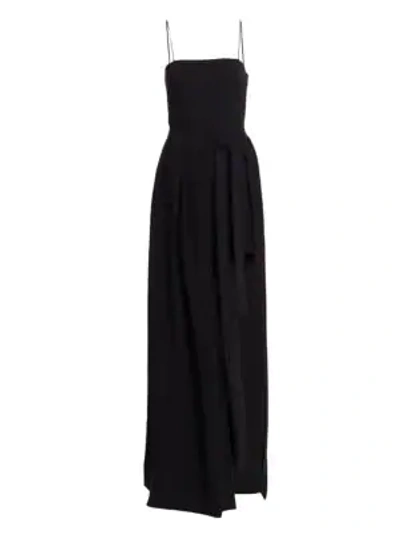 Shop Cinq À Sept Gianni High-low Column Gown In Black