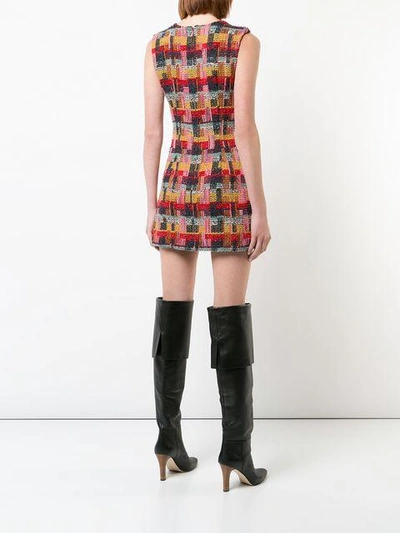 Shop Adam Lippes Tweed Fitted Mini Dress In Red