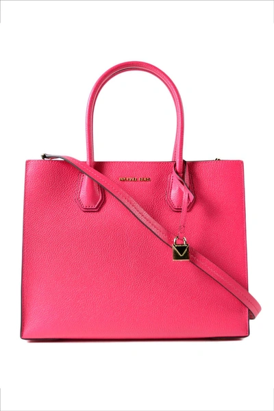 Shop Michael Michael Kors Larger Mercer Tote Bag In Ultra Pink