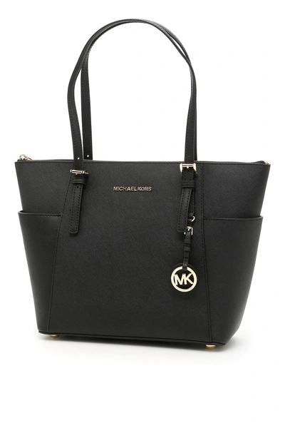 Shop Michael Michael Kors Jet Set Item Bag In Black|nero