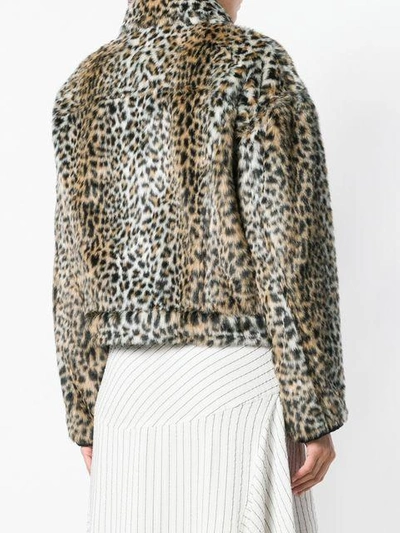 Shop Philosophy Di Lorenzo Serafini Leopard Print Faux Fur Jacket In Neutrals