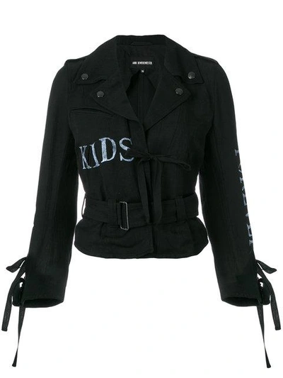 Shop Ann Demeulemeester Kids Forever Biker Jacket In Black
