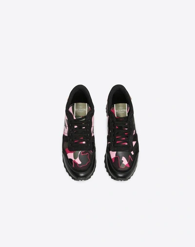 Shop Valentino Camouflage Rockrunner Sneaker In Disco Pink