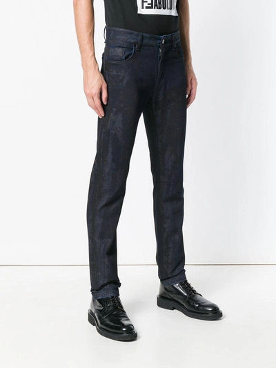Shop Fendi Slim Fit Jeans - Blue
