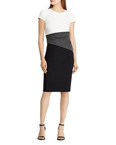 Shop Ralph Lauren Color-block Dress In Black/ Heather Grey