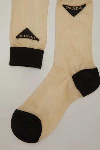 Prada Nylon Socks In Gold | ModeSens