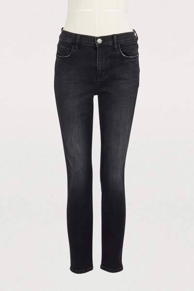 Shop Current Elliott The Stiletto High-waisted Jeans In 1 Year Black