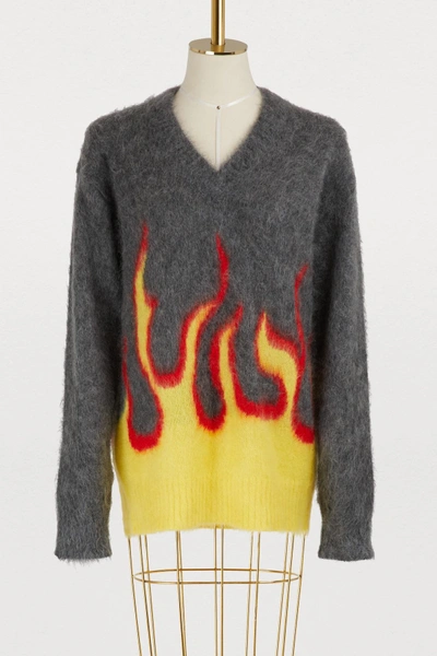 Shop Prada Mohair Sweater In Grey