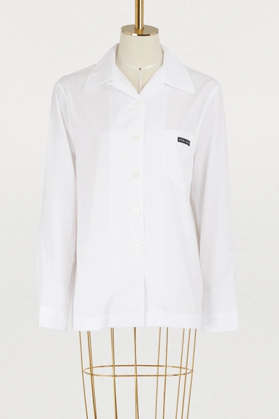 Shop Prada Boxy Shirt In White