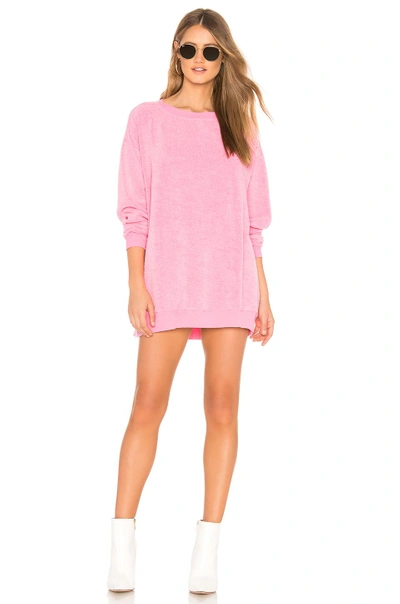 Shop Wildfox Roadtrip Sweater Dress In Neon Magenta