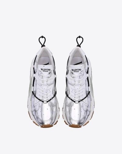 Shop Valentino Bounce Mirror Sneaker In White