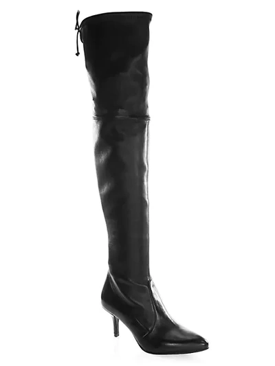 Shop Stuart Weitzman Tie Model Leather Over-the-knee Boots In White