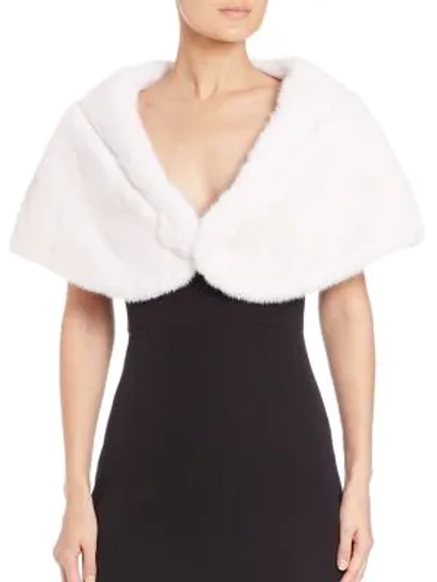 Shop Michael Kors Mink Fur Stole In White