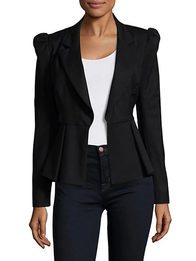Shop Milly Victoria Wool-blend Blazer In Black