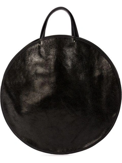 Shop Guidi Round Tote Bag In Black