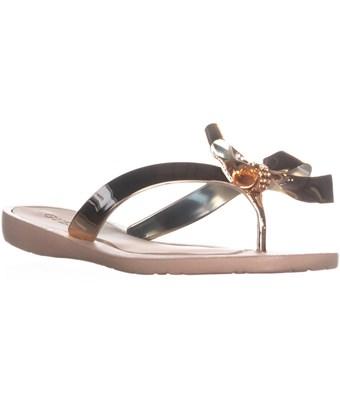 guess tutu bow flip flops rose gold