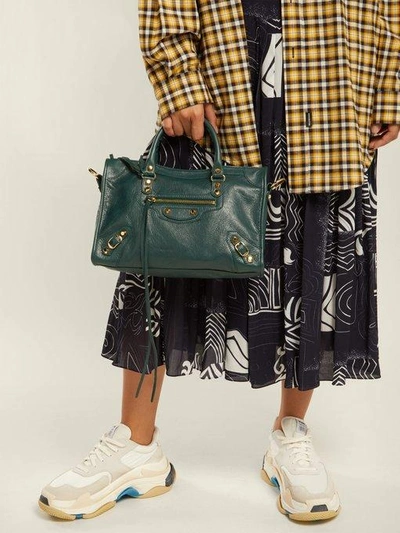 Balenciaga Classic City S Leather Shoulder Bag In Dark Green | ModeSens