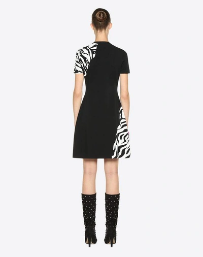 Shop Valentino Tiger Re-edition Jacquard Dress In Black