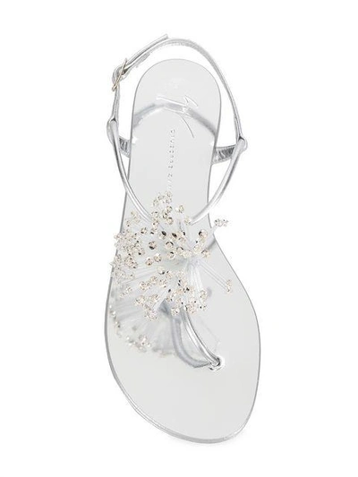 Shop Giuseppe Zanotti Hollie Supernova Embellished Sandals In Metallic