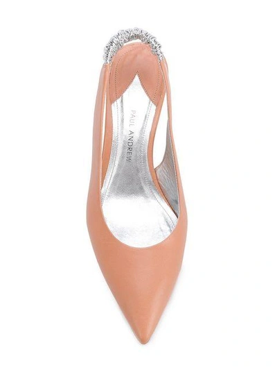 Shop Paul Andrew Sling-back Pointed Pumps In Neutrals