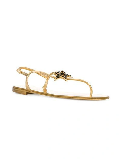 Shop Giuseppe Zanotti Hollie Embellished Sandals In Metallic