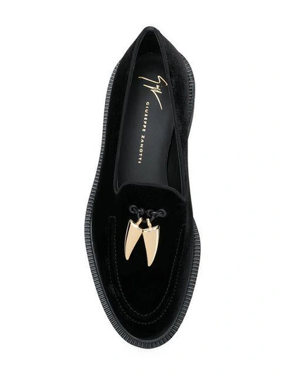 Shop Giuseppe Zanotti Shark Tooth Slippers In Black