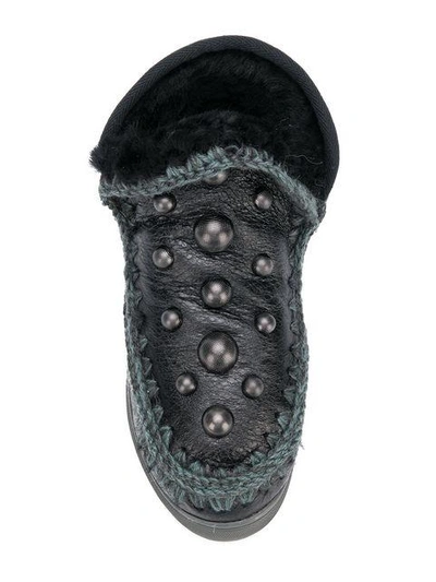 Shop Mou Embellished Eskimo Boots In Black