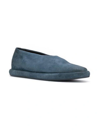 Shop Marsèll Almond Toe Ballerina Shoes In Blue