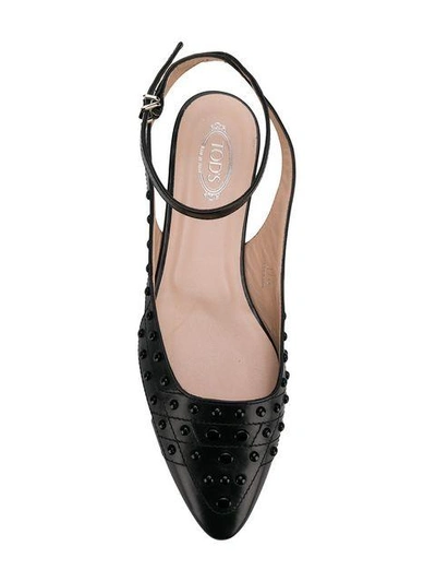 Shop Tod's Pointed Toe Ballerina Shoes - Black