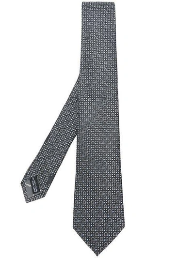 Shop Ferragamo Salvatore  Gancio Print Tie - Grey