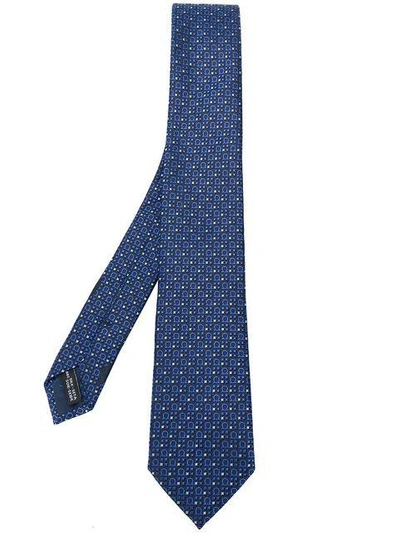 Shop Ferragamo Salvatore  Gancio Print Tie - Blue