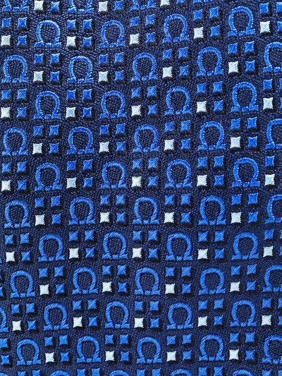 Shop Ferragamo Salvatore  Gancio Print Tie - Blue