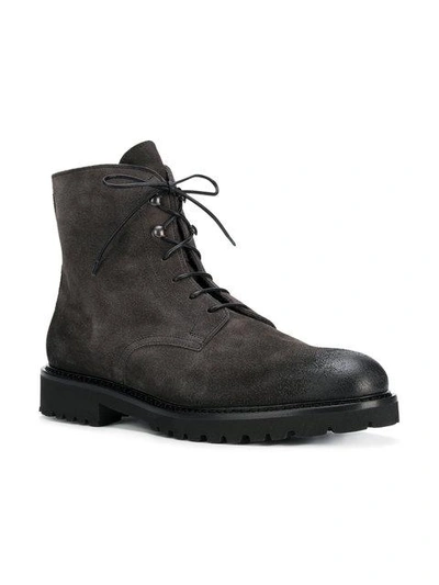 Shop Doucal's Lace-up Ankle Boots - Grey
