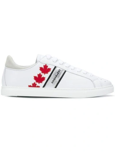 Shop Dsquared2 Maple Leaf Sneakers In White