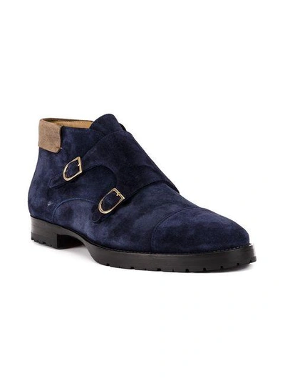 Shop Edhen Milano Monk Shoe Boots In Blue