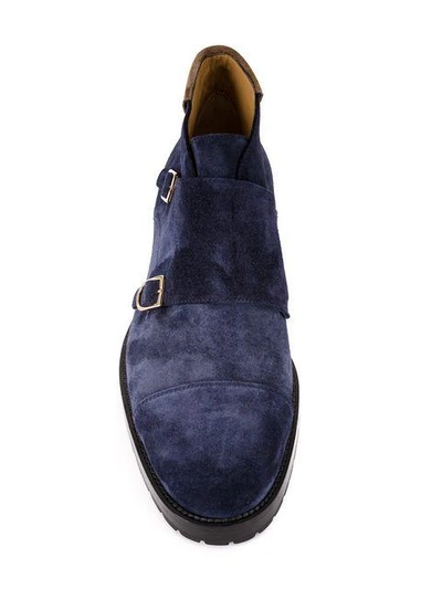 Shop Edhen Milano Monk Shoe Boots In Blue