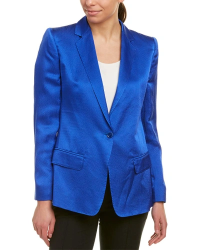 Shop Max Mara Silk Blazer In Blue