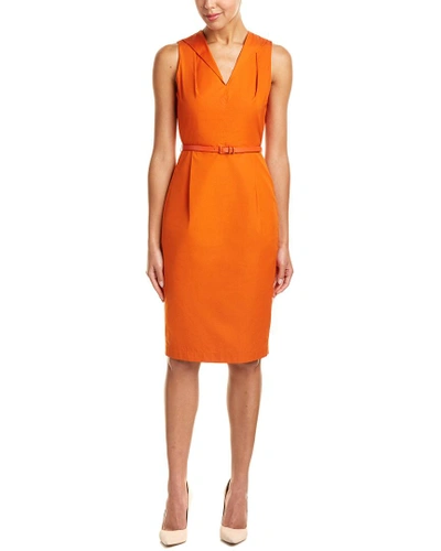 Shop Max Mara Sheath Dress In Orange