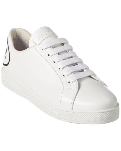 Shop Prada Speech Bubble Leather Sneaker In White