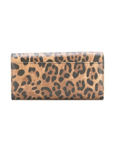 Shop Dolce & Gabbana Leopard-print Continental Wallet - Brown