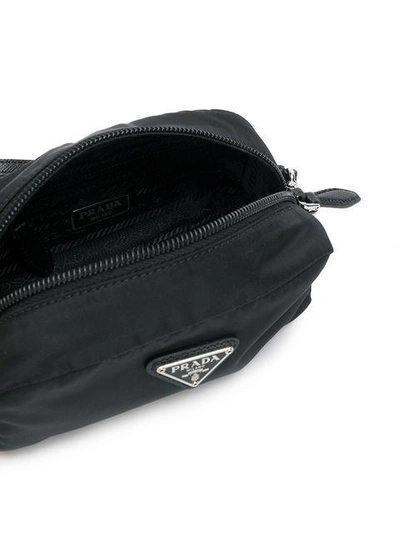 Shop Prada Logo Make Up Bag - Black