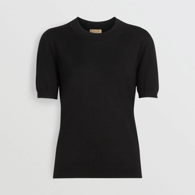 Shop Burberry Crew Neck Merino Wool Sweater In Black