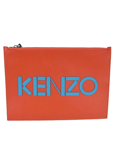 Shop Kenzo Logo Clutch In Rosso